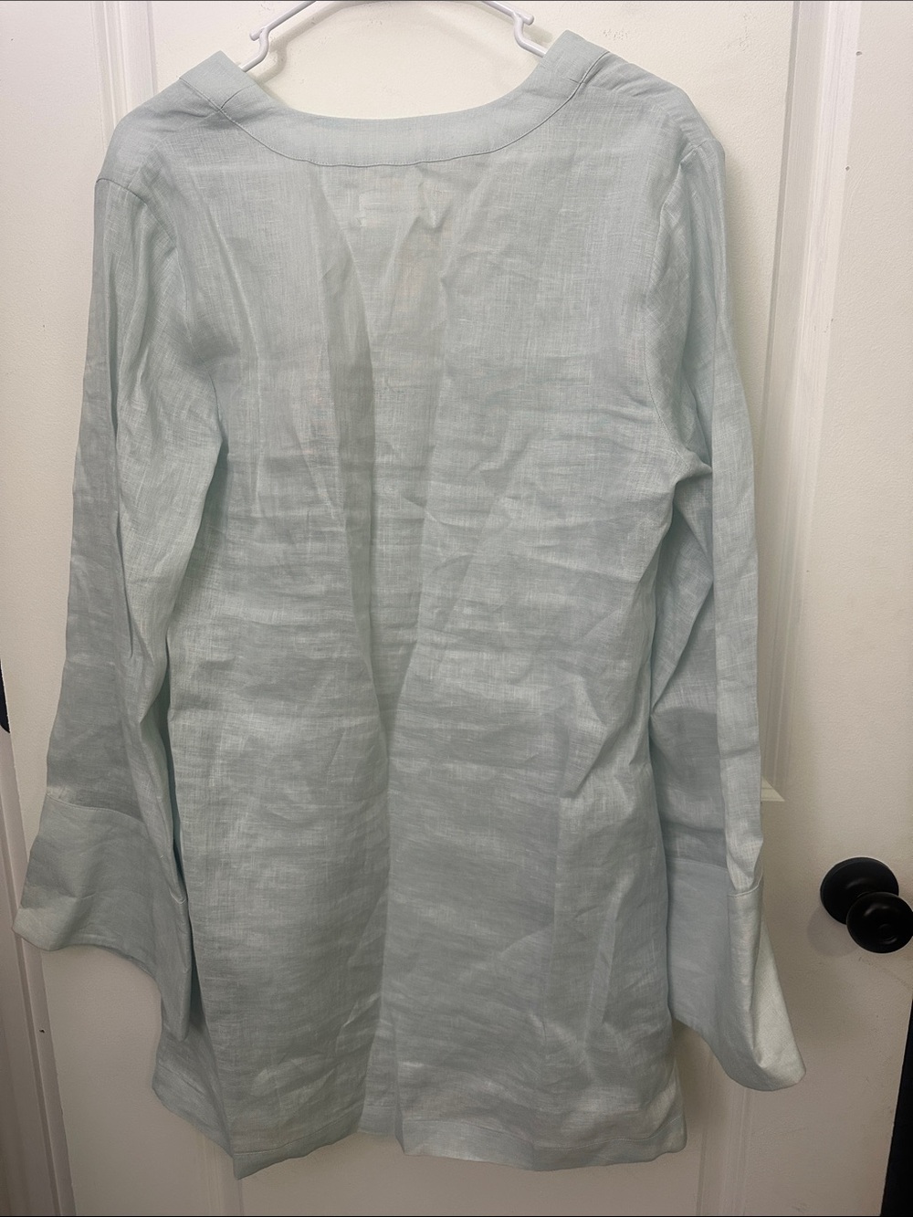 Shani Shemer Valerie Kaftan Aqua Blue Linen Swim Cover Up Size L Luxury NWT - Picture 9 of 9
